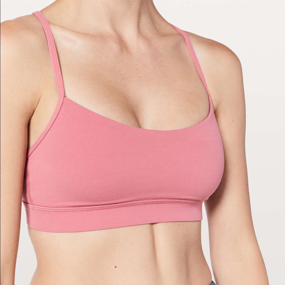Lululemon flow y bra nulu cherry tint sz 6